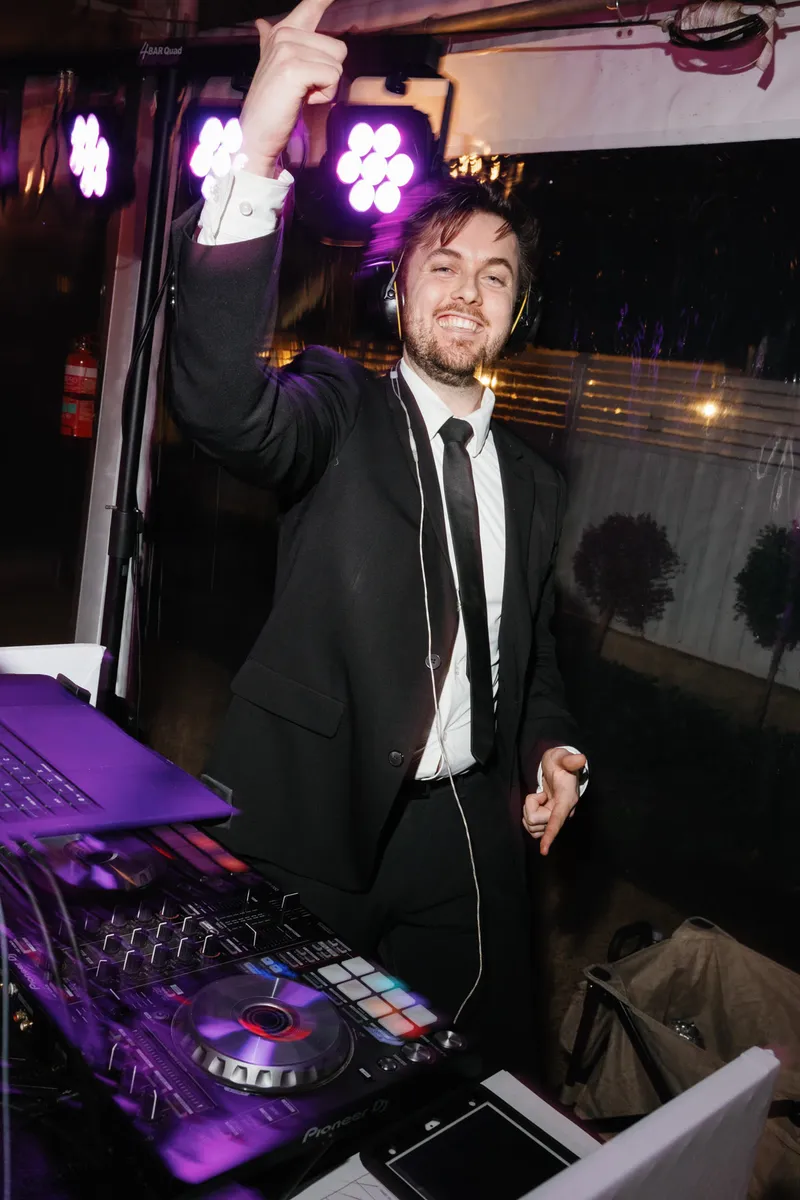 Mitchell Martin DJing at a Perth wedding reception