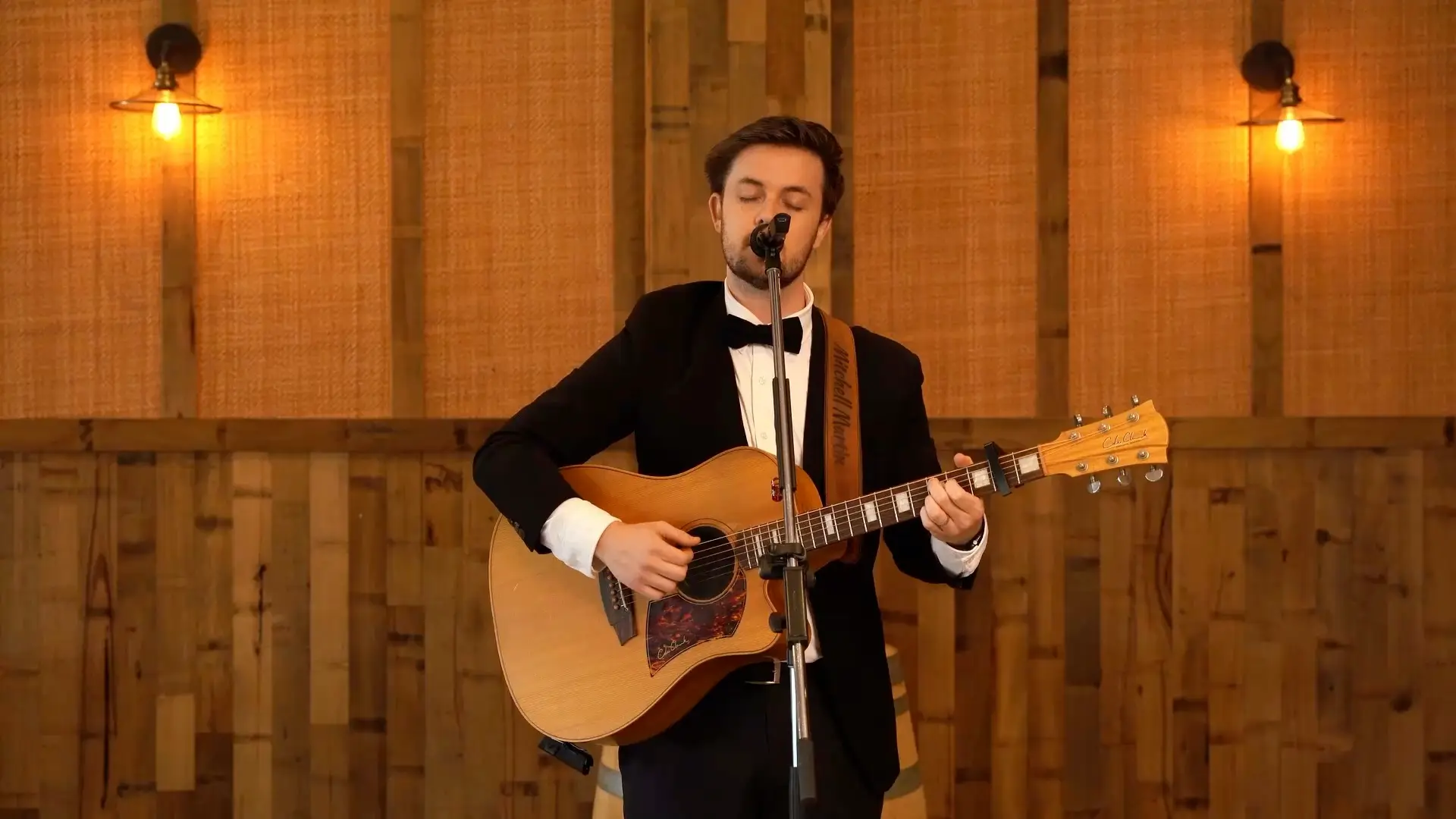 Mitchell Martin, Perth wedding singer and DJ, performing at a wedding